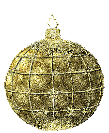 Middelgrote kerstmis animatie van een kerstbal - Goudkleurige glitter kerstbal