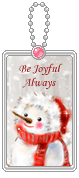 Mini animatie van een sneeuwpop - Be Joyful Always met een sneeuwpop met rode sjaal en een kerstmuts