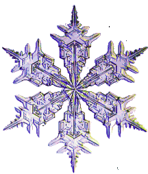 Middelgrote animatie van sneeuw - Van kleur verschietend sneeuwkristal