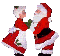 Mini animatie van een kerstman - De Kerstman en zijn vrouw zoenen elkaar