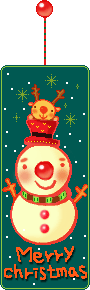 Kleine animatie van een sneeuwpop - Merry Christmas met een sneeuwpop