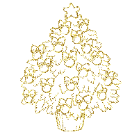 Kleine kerstanimatie van een kerstboom - Kerstboom in goudkleurige glitter