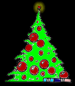 Kleine kerstanimatie van een kerstboom - Kerstboom met rode kerstballen