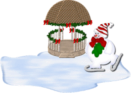 Kleine animatie van een sneeuwpop - Schaatsende sneeuwpop