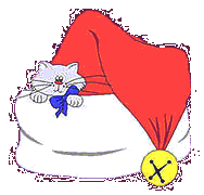 Kleine animatie van een kerstdier - Kerstmuts met een katje
