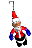 Mini animatie van een kerstman - Kerstman aan een haak als kerstdecoratie
